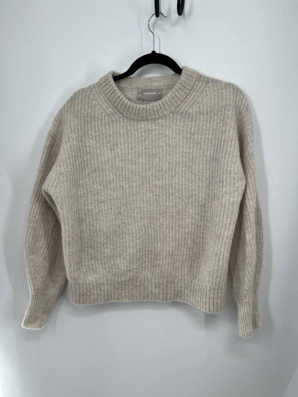 Everlane The Cocoon Crew Sweater in Alpaca Wool Blend Almond Women's Size Small